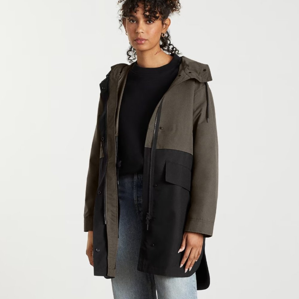 Everlane The ReNew Anorak -M - Forest/Black